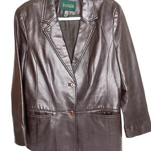 Danier Women's Brown Soft Leather Jacket Size 14-16